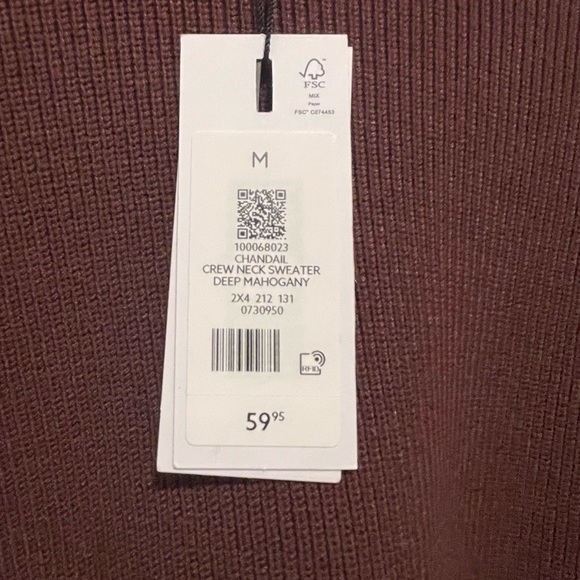 Dynamite Chandail Crew Neck Sweater Deep Mahogany *New with Tags* - Picture 3 of 4